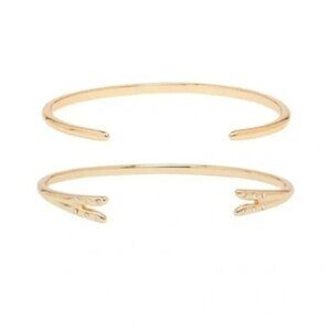 Michelle Campbell 14K Gold Plated Talon Bracelet Cuff Set - New in Pouch - $215